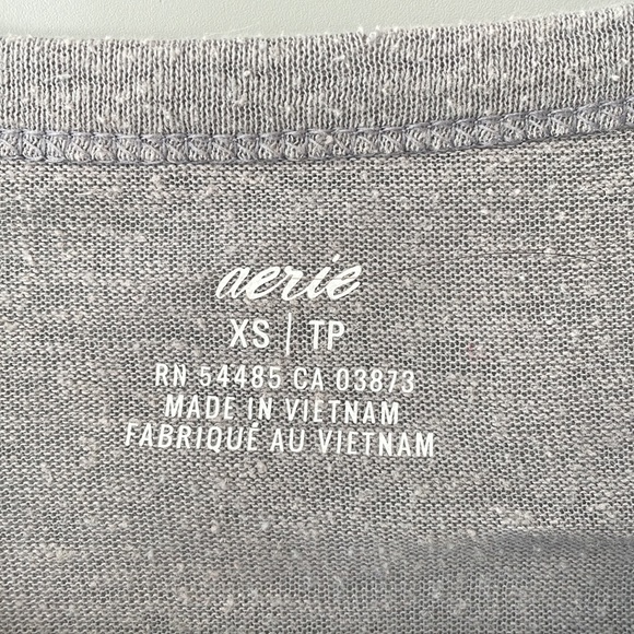Aerie semi sheer gray Henley with snaps - Picture 3 of 5